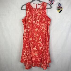 Krimson Klover Sweetbay abstract floral print flounce swing hem mini dress